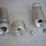 Ermetic salt and pepper shaker by Stéphane Prud'homme in silver metal