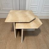 Tables gigognes en travertin, Italie, 1980