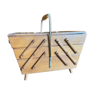 Rustic vintage worker sewing box basket