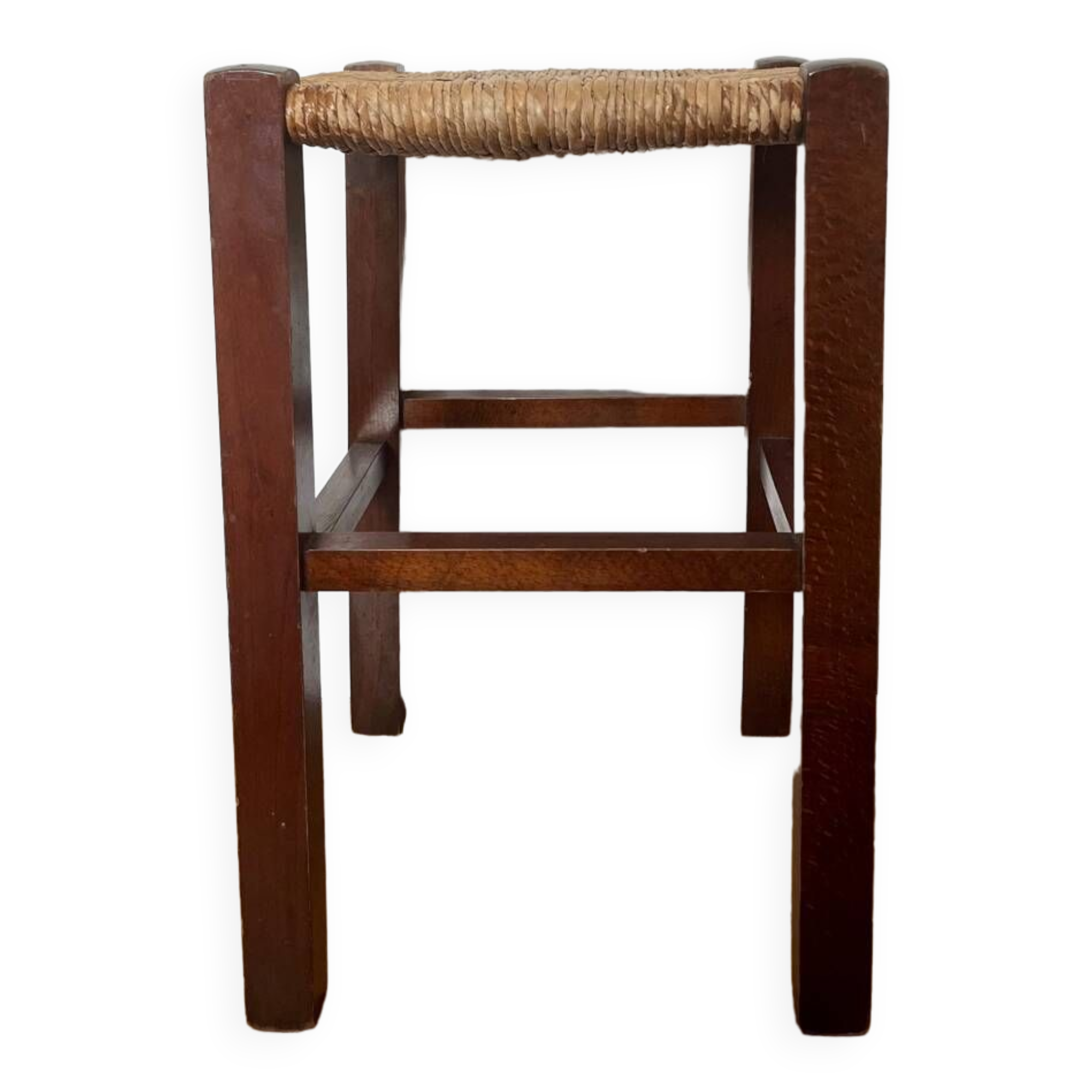 Vintage straw wood stool