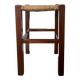 Vintage straw wood stool