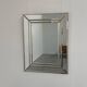 Vintage brass beveled wall mirror, large Hollywood Regency mirror, Mid-Century Modern