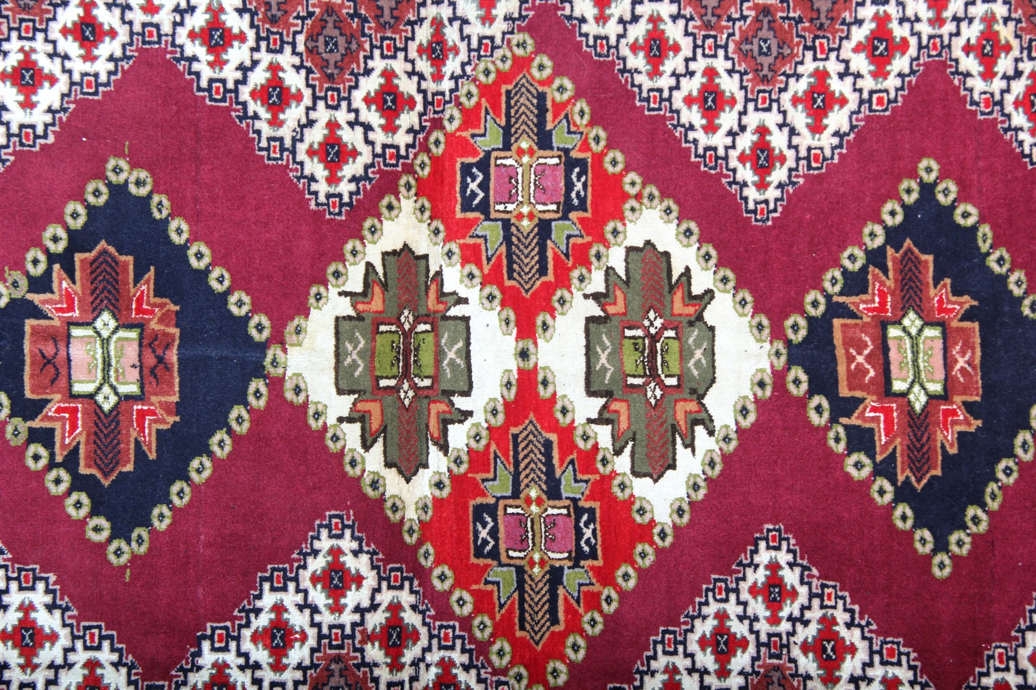 Hand made silk and wool area rug traditional tribal oriental rug- 113x174cm