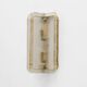 Pair of Curved Clear Ribbed Murano Glass and Brass Wall Sconces