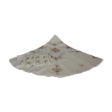 Nappe ronde brodée de fleurs colorées avec 8 serviettes