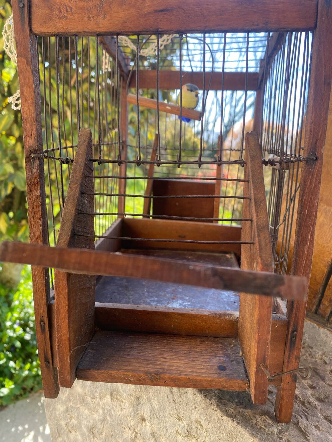 Antique wooden birdcage