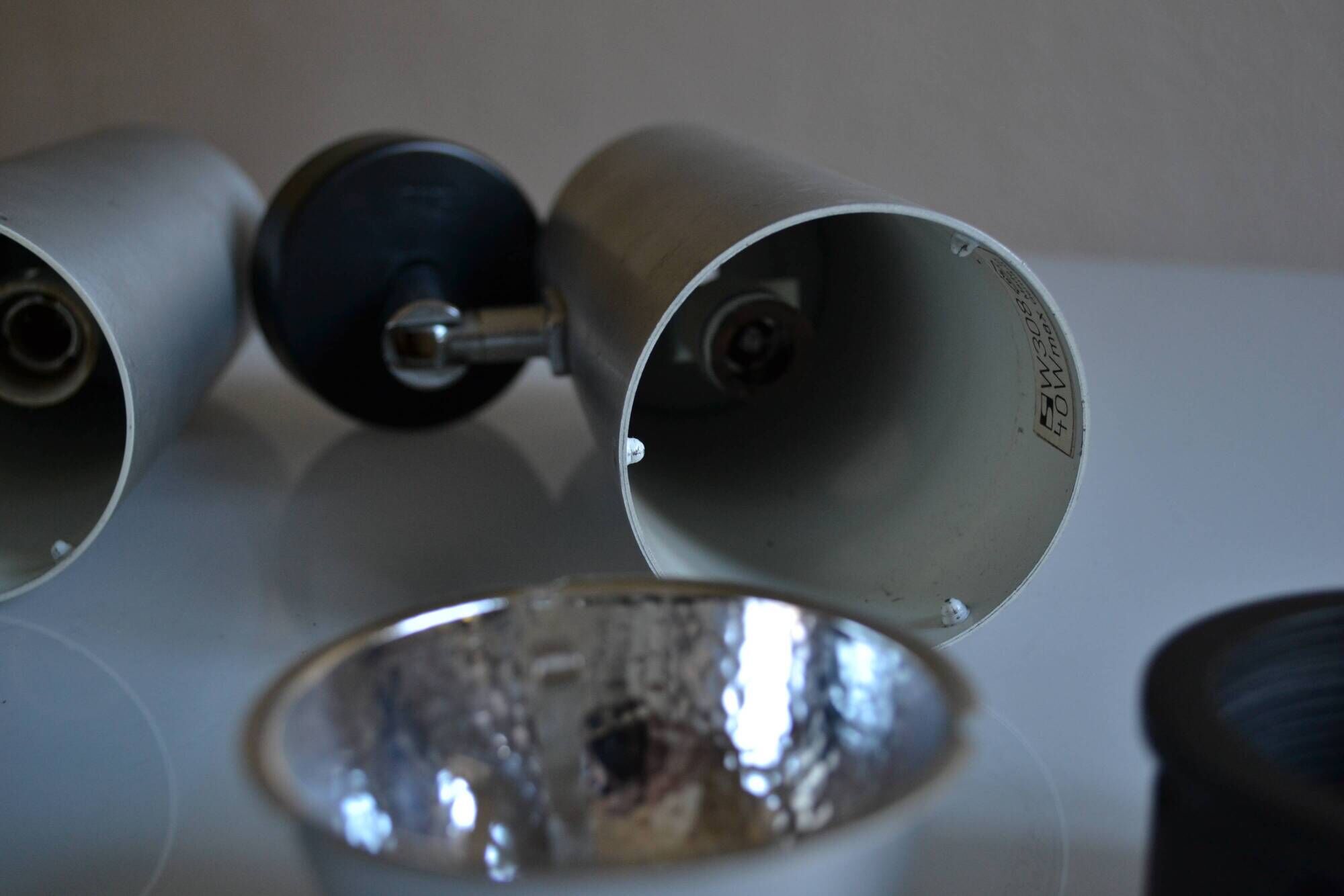 Staff leuchten pair of 1960s pipe wall lights