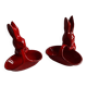 A set of 2 vintage storage compartments in the shape of rabbits