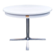 Round table in white formica, retractable, vintage, Collomb creation, 70s