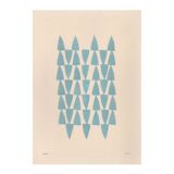 Abstract painting on E14 blue-grey paper signed Eawy