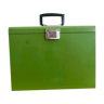 Green metal storage crate