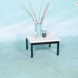 80s Memphis style coffee table, black and white side table.