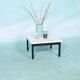 80s Memphis style coffee table, black and white side table.