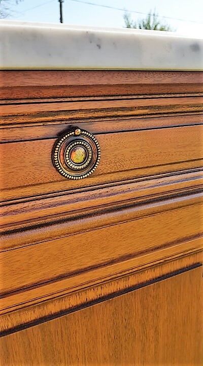 Wooden marble tray dresser