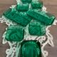 Arcoroc ramekins set - vintage ashtray cut emerald green diamond glass