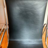 Leather and chrome armchair