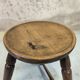Vintage brutalist wooden tripod stool
