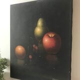 Still life fruit on black background