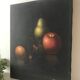 Nature morte fruits sur fond noir