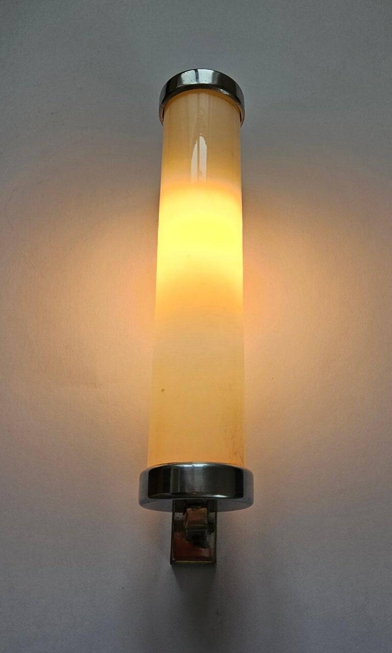 Rare chrome design Bauhaus, Art Deco, functionalism wall lamp, 1930s