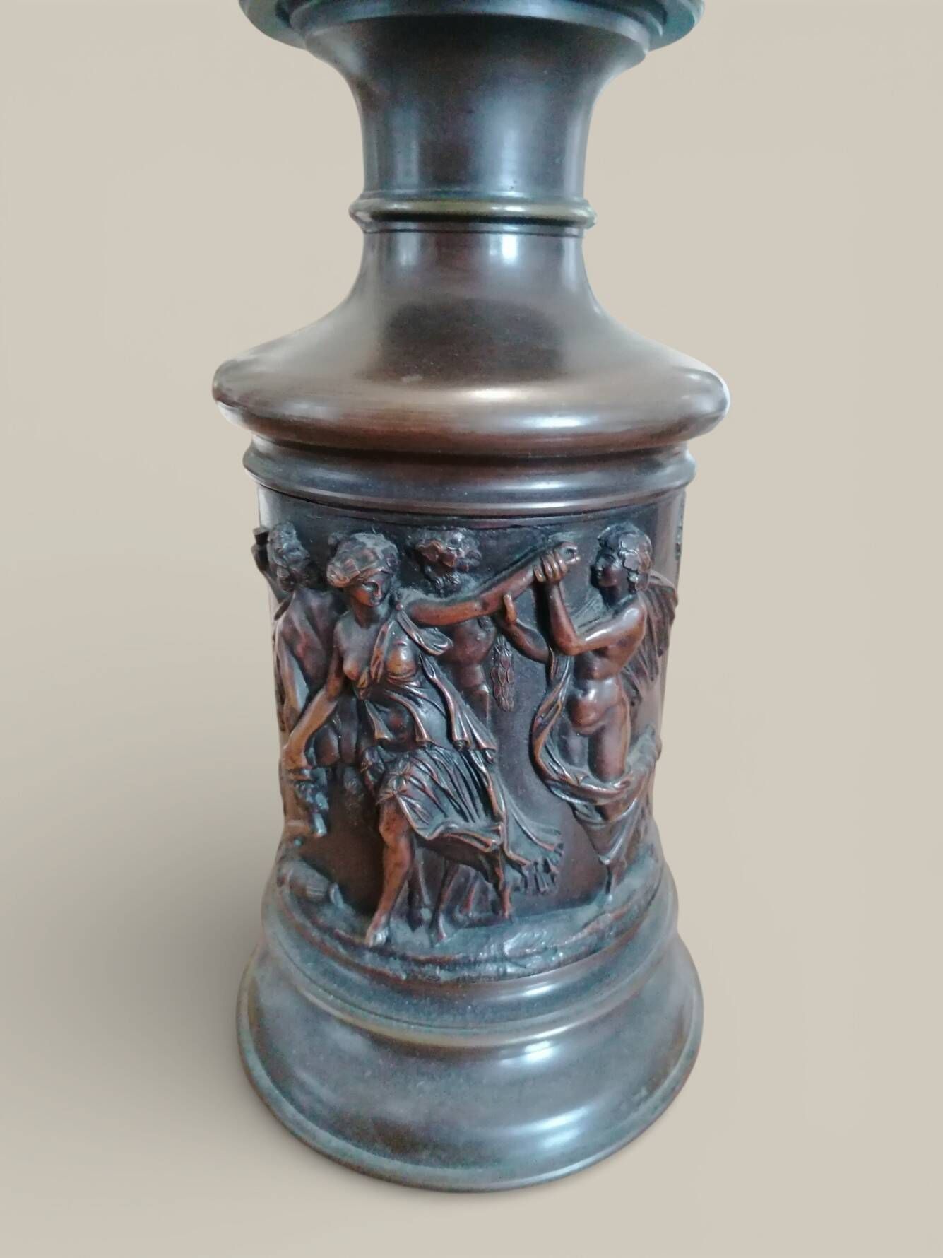 Pair of antique lamp feet - Greek mythology - Bacchanalia