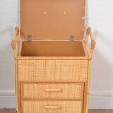 Small rattan chest of drawers