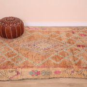 Peach Vintage Moroccan Rug 170 x 230 cm, Berber Wool Rug, Handmade Boho Rug