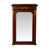 Large Empire-style mahogany mirror – Mercury-gilded bronzes –