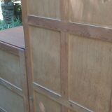 Asymmetrical oak cabinet