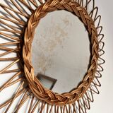 Rattan sun mirror