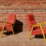 Pair of red armchairs Interier Praha