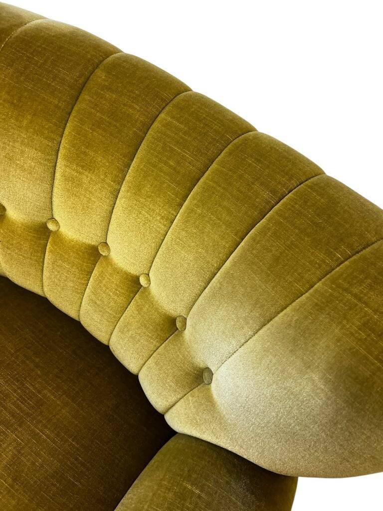 Set de 2 fauteuils vintage verts avec franges