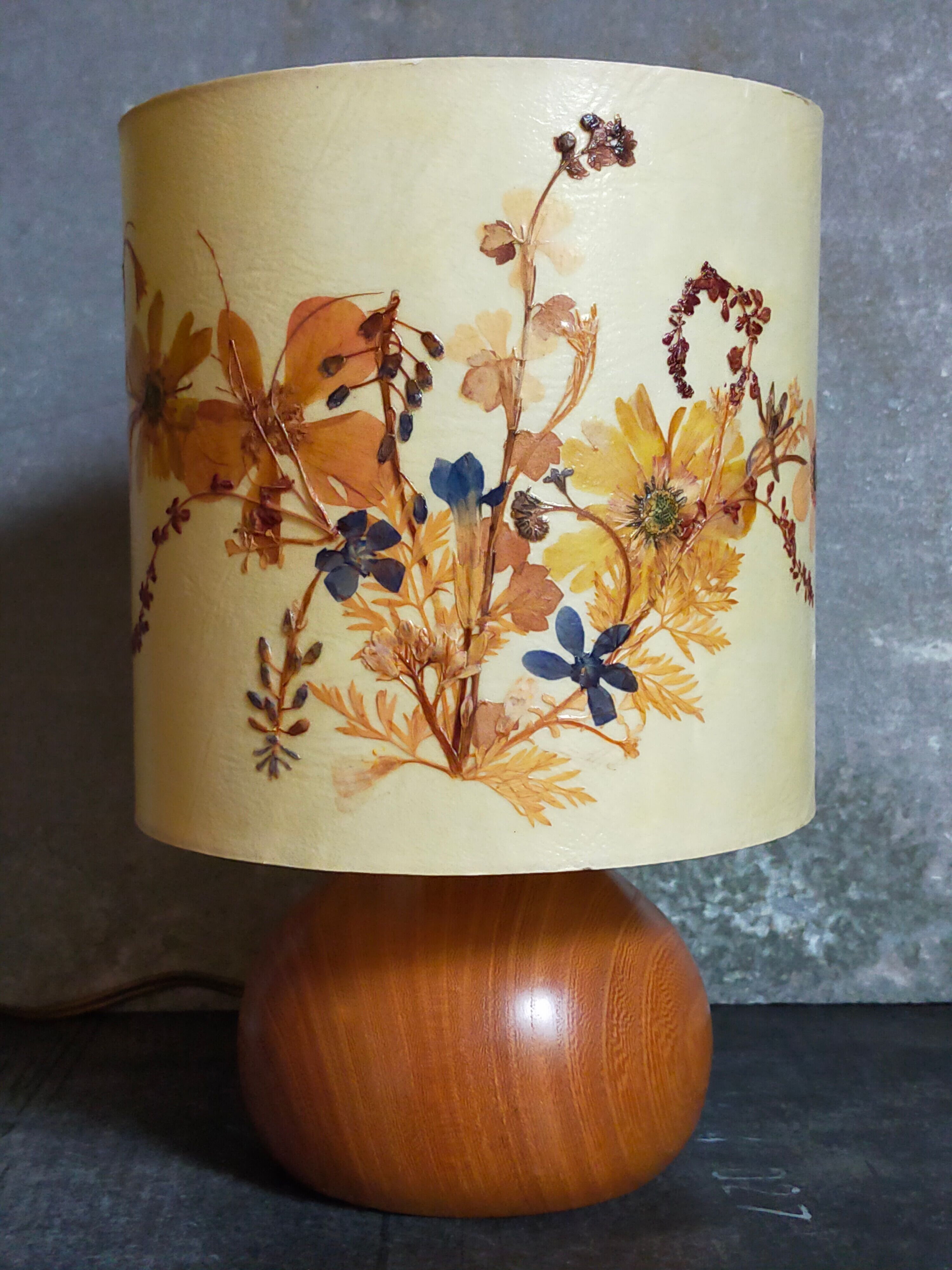 Lampe de chevet en bois vintage