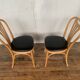 Series of 6 bistro chairs in curved wood seated skaï black