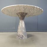 Vintage round marble dining table 1970s