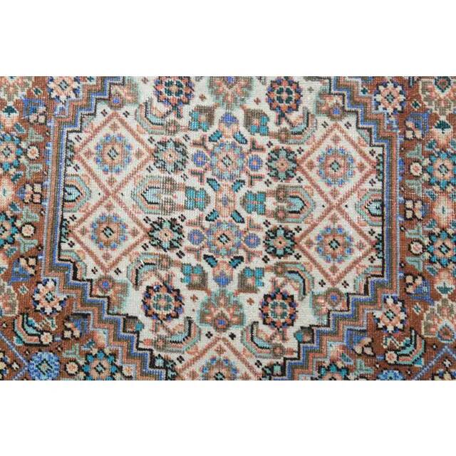 1970s Vintage Persian Handmade Wool Cotton Brown Area Rug 296x380