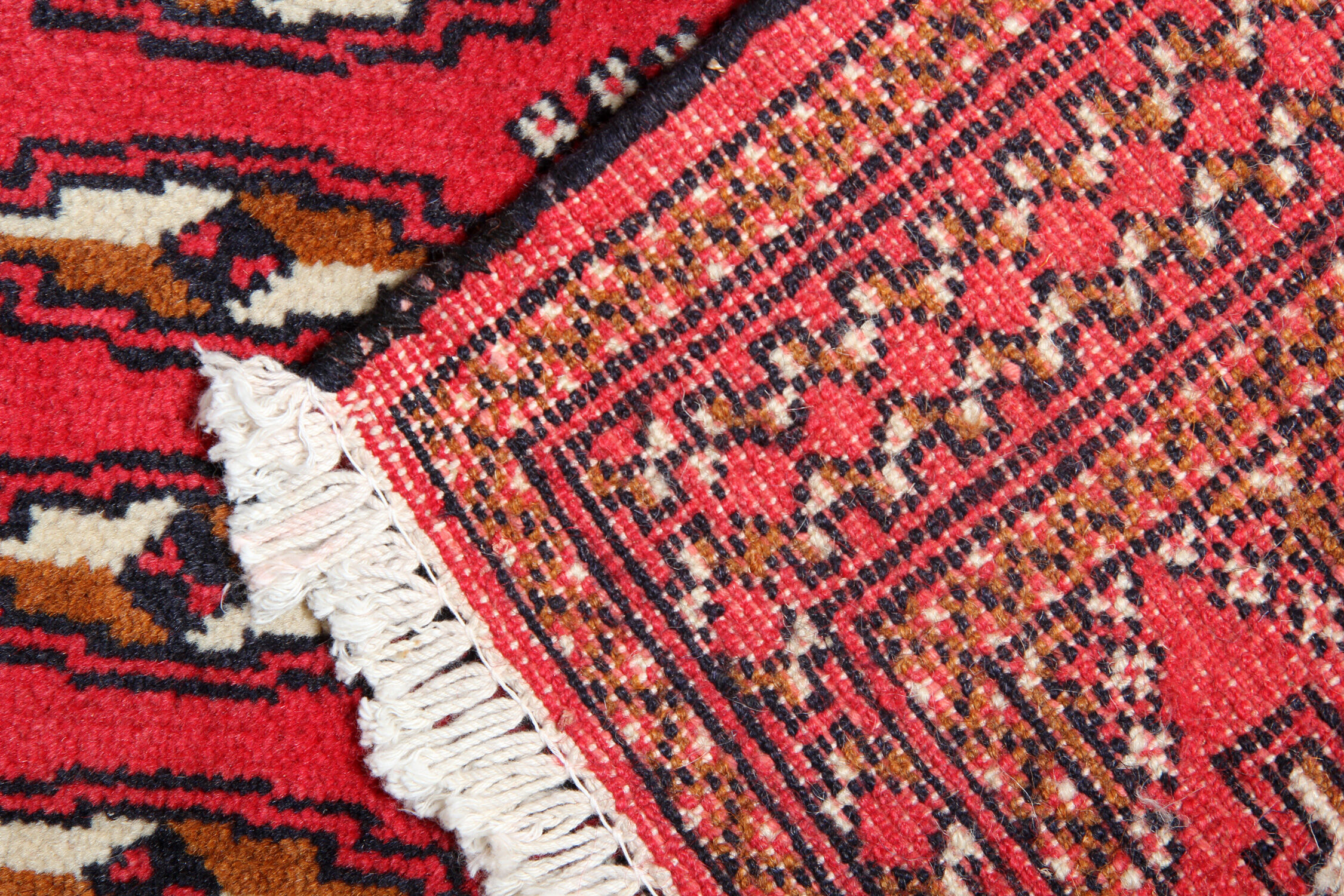 Bukhara rug red wool persian carpet 50x100cm