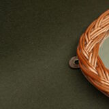 Vintage 39x22cm rattan oval mirror