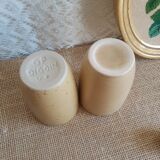 Lot de 2 timbales, verres en grès