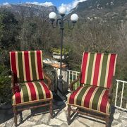 Pair of Louis XIII style walnut armchairs, 19th century
