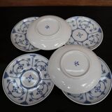 6 bowls Jager Eisenberg Blau Saxony blue and white porcelain