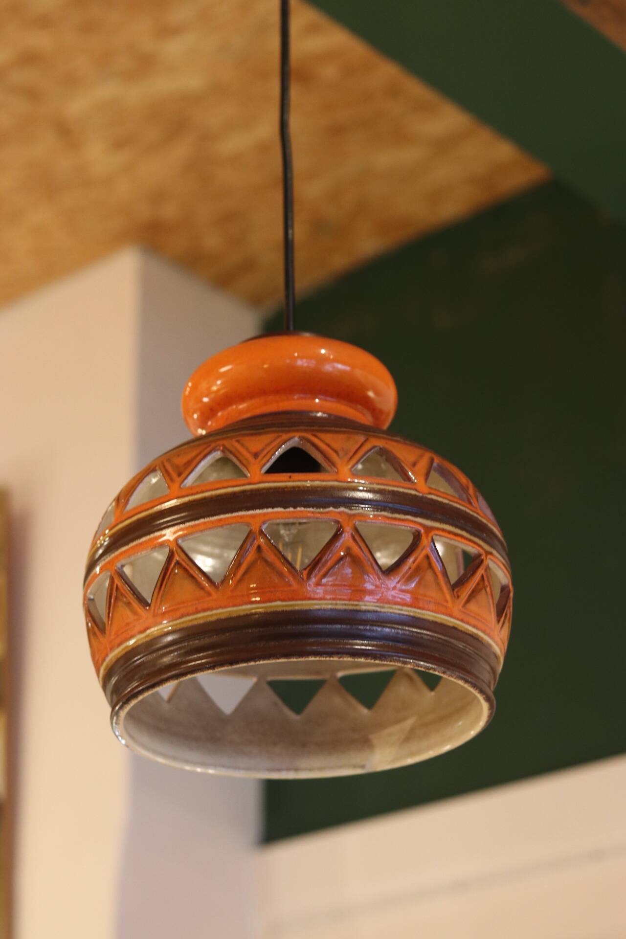 Vintage ceramic chandelier 1960