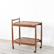 Midcentury White & Newton Teak Cocktail Drinks Trolley / Hostess.
