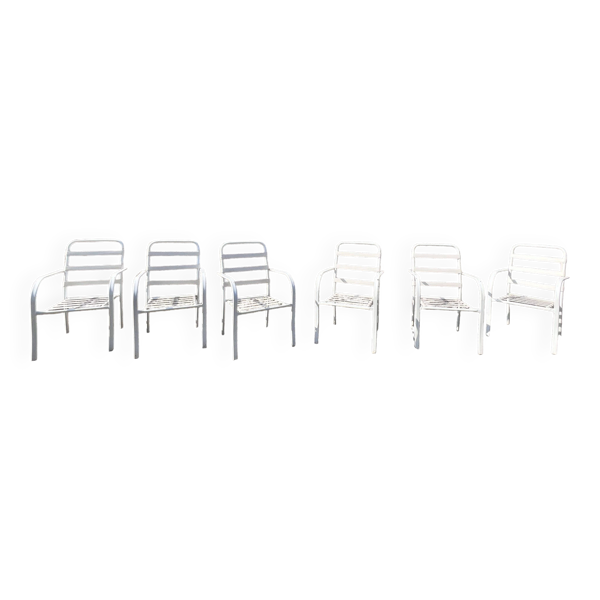 Fauteuils de Jardin Empilables avec Cordes Élastiques, 1970s, Set de 6