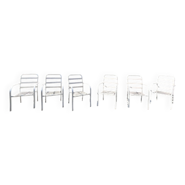 Fauteuils de Jardin Empilables avec Cordes Élastiques, 1970s, Set de 6