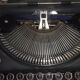 Old metal typewriter