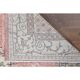 Tapis vintage turc Oushak fait main en laine et coton rose