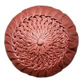 Coussin rond velours plissé vintage