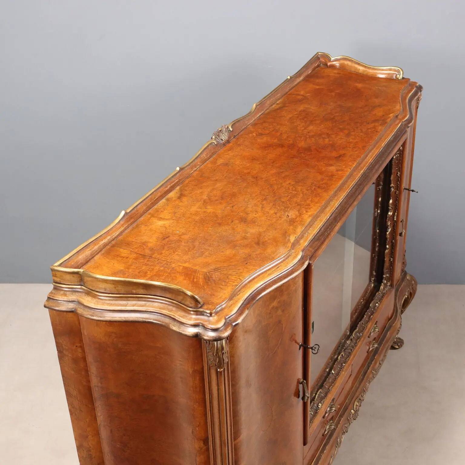 Antique Chippendale-style walnut buffet, Italy, 20th century