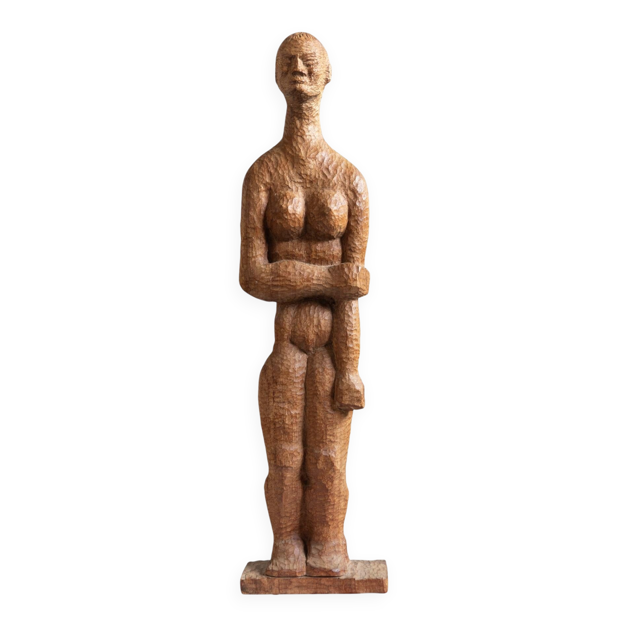 Mid-20th century Scandinavian folk art sculpture representing a human being.